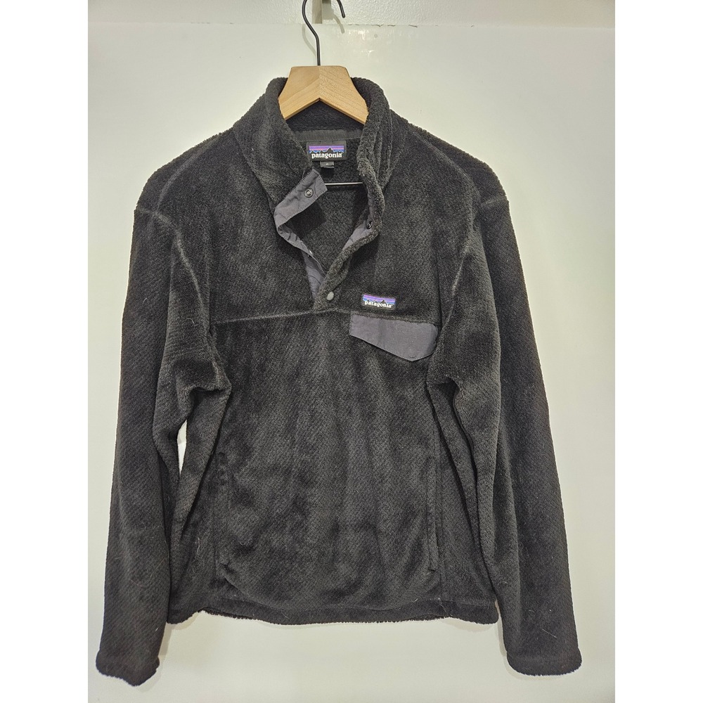 Patagonia Women Black Re-Tool Snap-T Polartec Thermal Pro Fleece Pullover Medium
